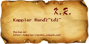 Kappler Renátó névjegykártya